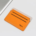 Mini porte cartes pour femme cuir orange.