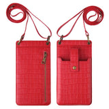 Petit sac bandoulière et porte carte pour femme en cuir rouge.