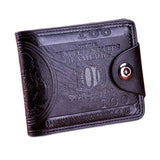 Porte carte avec motif du dollar en cuir noir.