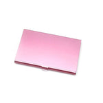 Porte carte en aluminium rose.