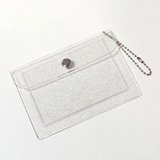 Porte-cartes Bancaire en PVC transparent avec paillettes.