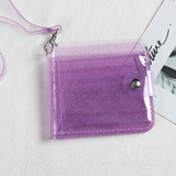 Porte carte transparent et violet.