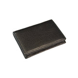 Porte-cartes bancaire pour femme en cuir noir scintillant.