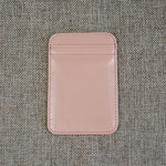 Porte-cartes en cuir brillant couleur rose