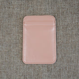 Porte-cartes en cuir brillant couleur rose