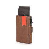 Porte-cartes en cuir de luxe marron pour homme