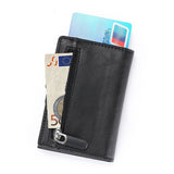 Porte-cartes de crédit RFID en cuir noir.