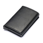 Porte-cartes de crédit en cuir noir