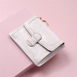 Porte-cartes minimaliste pour femme en cuir blanc