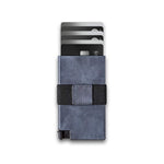 Porte-cartes bleu cuir homme