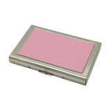 Porte-cartes métallique rose