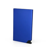 Porte-cartes rigide aluminium bleu