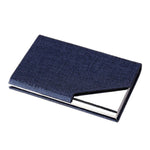 Porte-cartes rigide en cuir bleu foncé