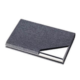 Porte-cartes rigide en cuir gris