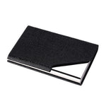 Porte-cartes rigide en cuir noir