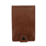 Porte-cartes rigide avec enveloppe en cuir marron